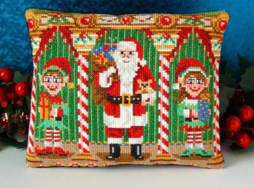 Santa and Elves Santa and his Elves cross stitch kit by Sheena Rogers Designs